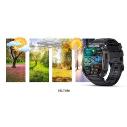 Smartwatch Veltori VT200-1 Czarny Pasek Silikonowy