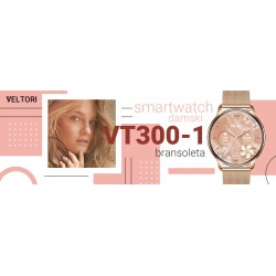 Smartwatch Damski Veltori VT300-1 Złota Bransoleta