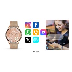 Smartwatch Damski Veltori VT300-1 Złota Bransoleta